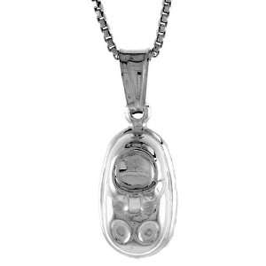 925 Sterling Silver Small Baby Shoe Pendant (NO Chain Included), Made 