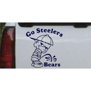 Go Steelers Pee On Bears Car Window Wall Laptop Decal Sticker    Navy 
