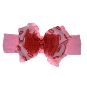    Valentines Day Couture Kisses Boutique Baby Cotton Headband Beauty