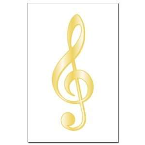  Gold Treble Clef Music Mini Poster Print by  