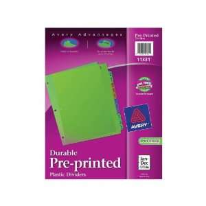  Avery Preprinted Monthly Plastic Dividers