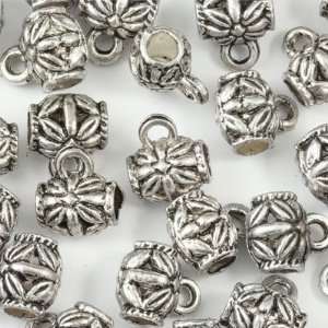  9mm Floral Silver Bails Arts, Crafts & Sewing