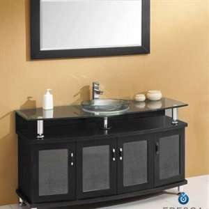   55 Modern Bathroom Vanity w/Tempered Glass Sink