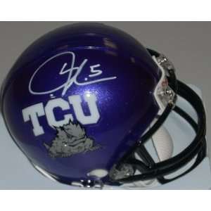  LaDainian Tomlinson Autographed Mini Helmet   TCU Horned 