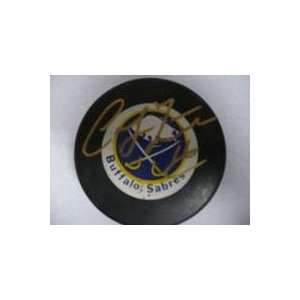  Pat LaFontaine Autographed Hockey Puck   Autographed NHL 