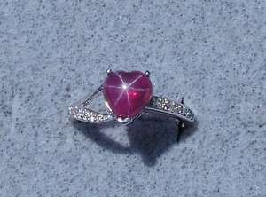 LINDE LINDY TRAN STAR RUBY CREATED SAPPHIRE RED SS RING  
