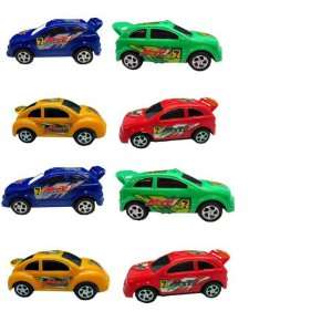  4.3 Plastic Pull Back Toy Cars   8 Pack Assorted Colors 
