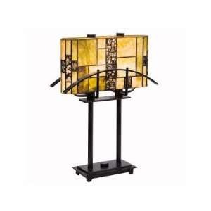   60282CA Table Lamp 1Lt Fluorescent Tiffany Casual Satin Black Bayonne