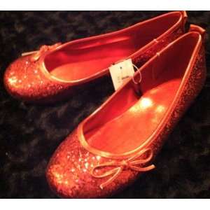  Girls Costume Wizard of Oz Dorothy Red Slipper Shoes 