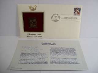 1994 Christmas Madonna and Child FDC 22K Gold Stamp  