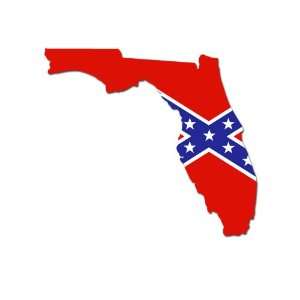  Florida Shaped Rebel (Confederate) Flag Sticker 