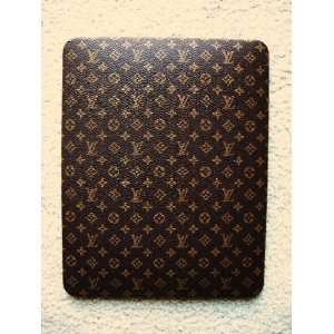  iPAD Hard Back Case Cover Leather Brown Monogram 
