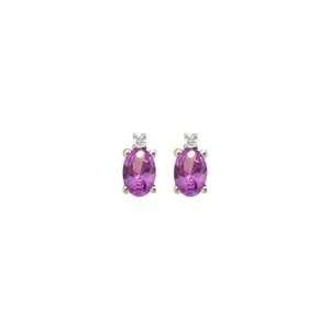 ZALES Oval Birthstone and Diamond Accent Stud Earrings in 10K White or 
