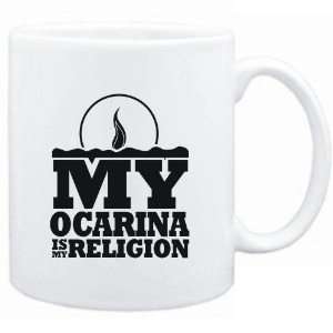  Mug White  my Ocarina is my religion Instruments Sports 
