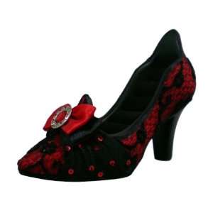  Romance Ring Holder Shoe   6L   Red & Black