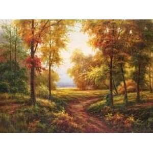  Lazzara 40W by 30H  Early Autumn Path CANVAS Edge #6 