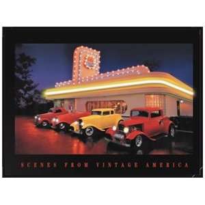   Route 66 Diner LED Lighted 19x25 Picture TS LED028