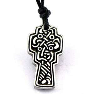 Irish Celtic Kingdom Cross Pewter Pendant Necklace  