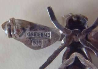 Art Deco 835 Silver Bee D L V Greifen KUNST Pin  