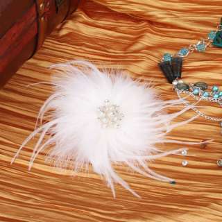 feather flower shape bridal headdress flower w man made pearl 