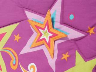 Baby Girls Pink Purple Stars Crib Bedding Nursery Set 6  