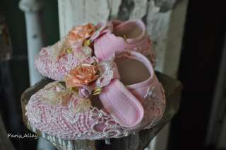 Peach Frosting~ Vintage Toddler Reborn Baby Doll Shoe  