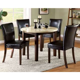 Raven 5 Piece Faux Marble Top Dining Table Set  