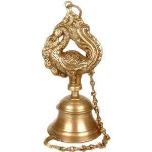  Hanging Peacock Bell   Brass