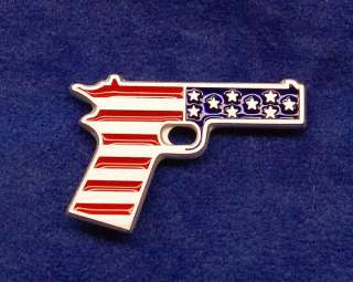 Pewter .45 Gun Flag Pin  