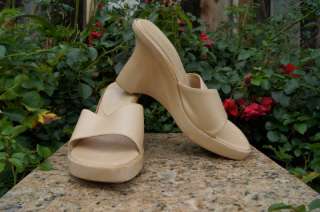 BAKERS ITALY Naturale Stone BELLA Wedge Sandals 7.5 M  