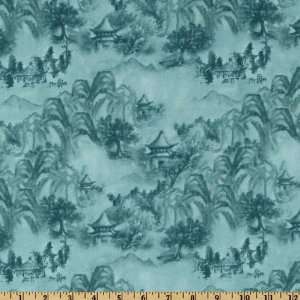  44 Wide Silk Garden Toile Blue Fabric By The Yard Arts 