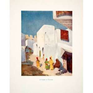  1905 Color Print Street Tangier Berber Morocco North 