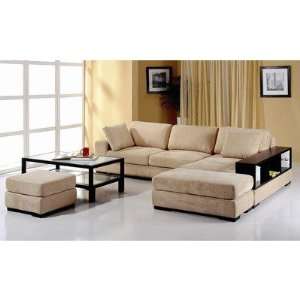 Beverly Hills Furniture Telus Beige Sectional LF / RF Set Telus Fabric 