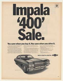 1970 Chevy Impala Custom Coupe 400 Sale Ad  