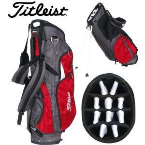  New Titleist 2011 14 Way Stand Bag Charcoal/Red Sports 