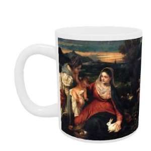   Virgin of the Rabbit) c.1530 (oil on canvas) by Titian   Mug