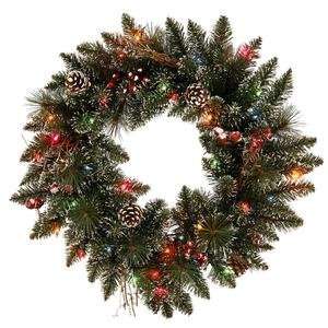  2 ft. PVC Christmas Wreath   Frosted   Snow Tip Pine/Berry 