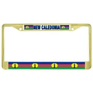  New Caledonia Flag Gold Tone Metal License Plate Frame 