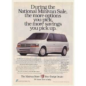  1993 Dodge Caravan ES National Minivan Sale Options Print 