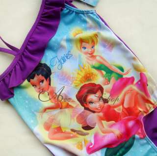 Girls Disney Fairies Tinkerbell Swimsuit Swimwear Tankini Bathers Size 