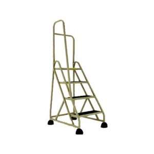  Stop Step Aluminum Safety Ladder w/Left Handrail, 4 Steps 