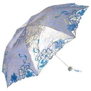   uv Sun Umbrella, Parasol Triple Folding Umbrella Light Blue Patio