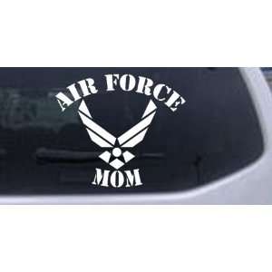 White 18in X 20.4in    Air Force Mom Military Car Window Wall Laptop 