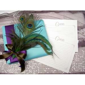  Turquoise Peacock Wedding Guest Book