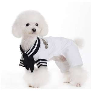  Spring Summer Pet Puppy Doggie Clothes Sailor Navy Suit 