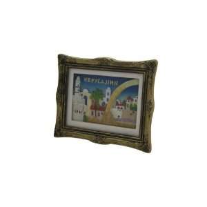  9x8cm 3D Magnet with a Picture of Jerusalem in a Frame 