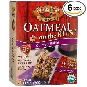 Country Choice Organic Oatmeal On The Run, Oatmeal Raisin, 5 Count 
