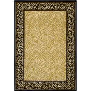   Area Rug Zebra and Leopard Print in Ivory and Beige Furniture & Decor