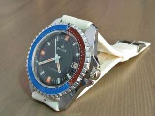 1970s BAYLOR [Swiss] NOS Large Vintage Diver Watch; HW 17j Cal 
