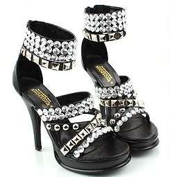 RUNWAY Luxury Crystal Studs Stiletto Thong Sandals 5  